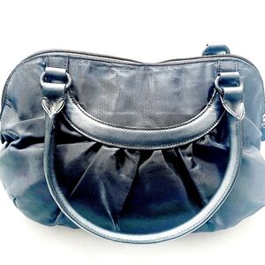 Agnes B Canvas Leather Shoulder Bag